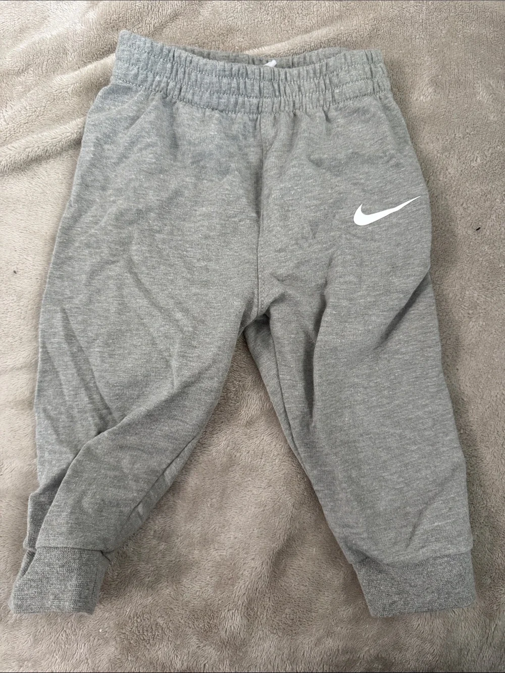 Nike Kids Grey Sweat Joggers with White Swoosh